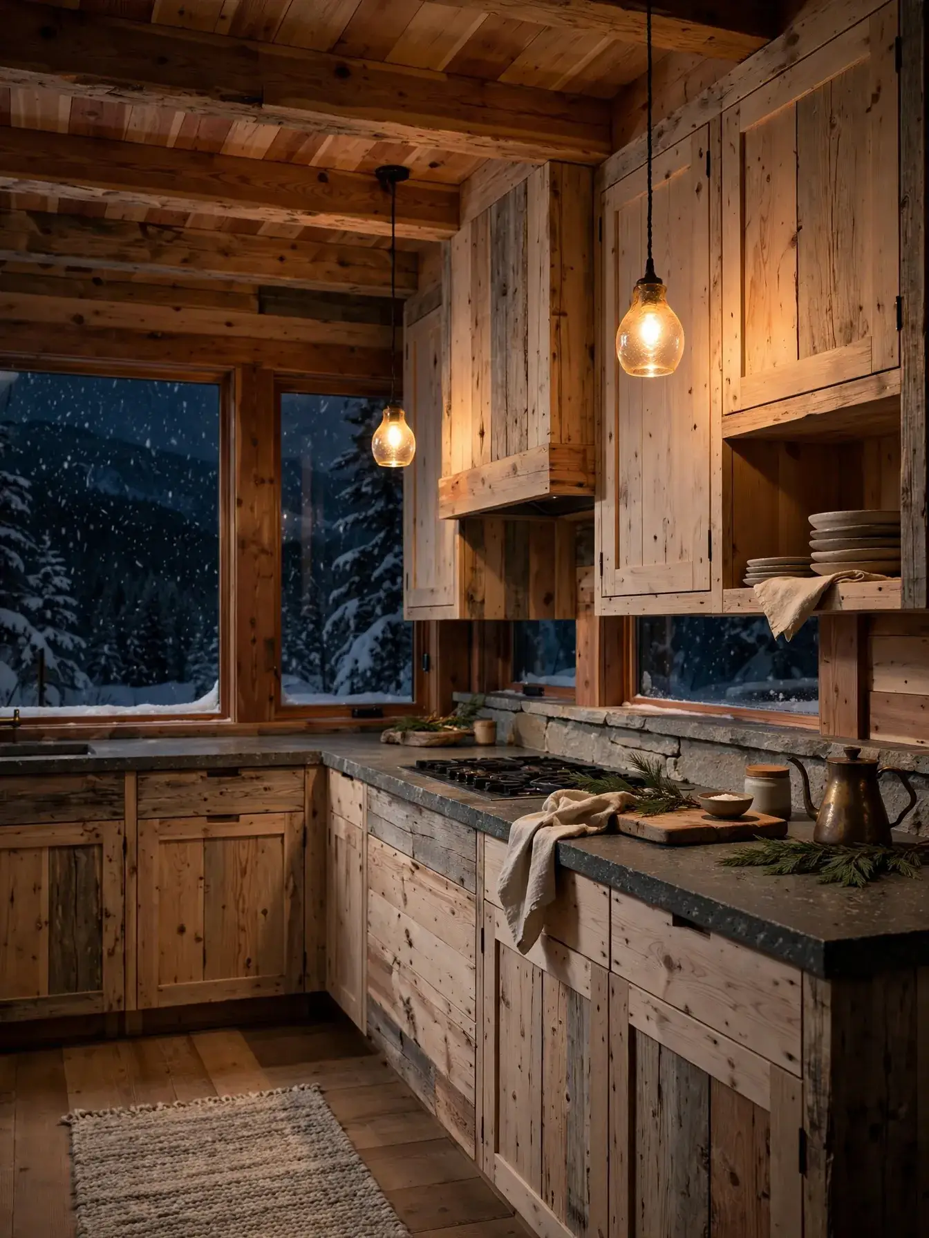 Hand-finished kitchen inside Valmont